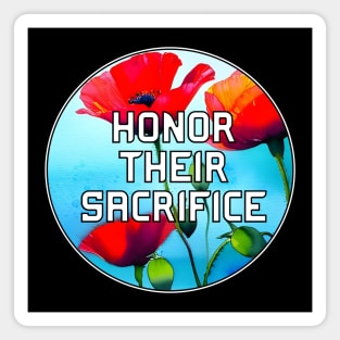 Honor Their Sacrifice Memorial with Red Poppy Flowers Pocket Version (MD23Mrl006d) Magnet